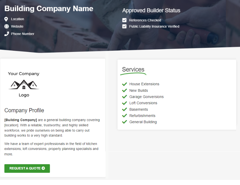 Become an Approved Builder Profile Example